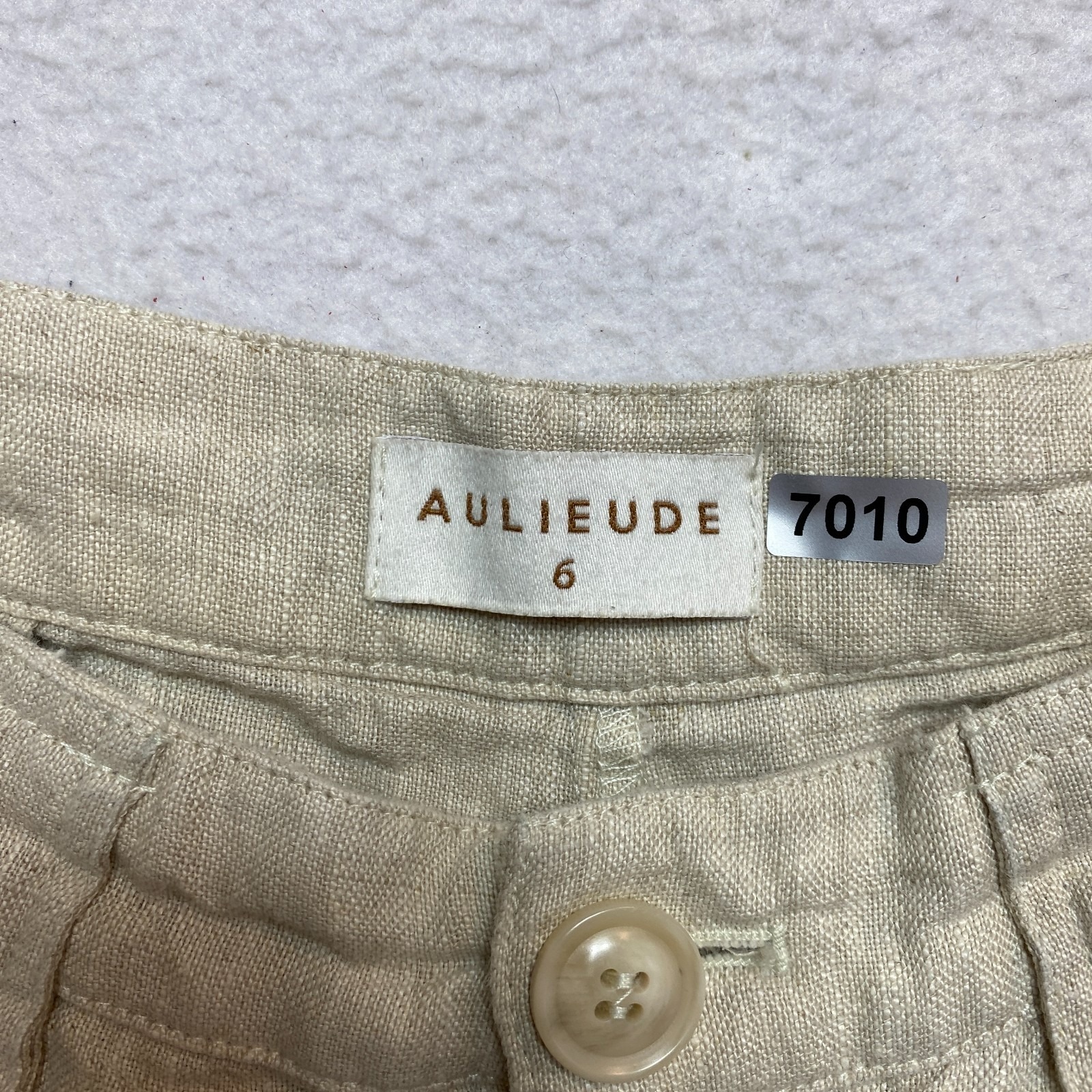 Aulieude Shorts Womens 6 Tan Linen Lightweight Bohemian — image 2 of 6